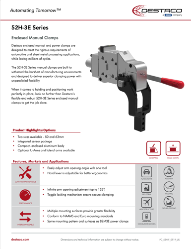 52H Series Manual Power Clamp Flyer