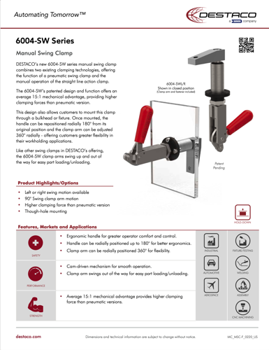 6004-SW Manual Swing Clamp Flyer