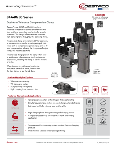 84A40/50 Series Dual Arm Power Clamp Flyer