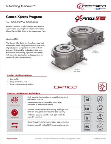 DESTACO Camco 601/902RDM Xpress Flyer